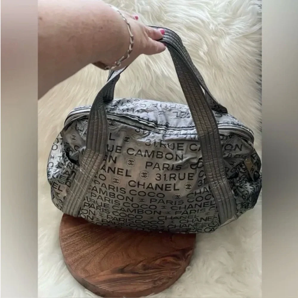 CHANEL Rue Cambon Silver/Black Bowler Bag (12580801) w/COA 🖤Host Pick🖤